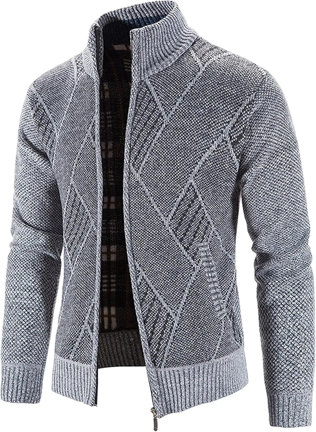 VtuAOL Men's Cardigan Sweaters Casual Full Zip Sweaters Knitted Cardigan with Pockets