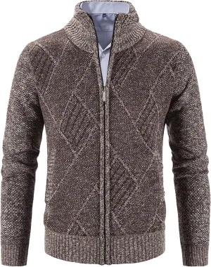 VtuAOL Men's Cardigan Sweaters Casual Full Zip Sweaters Knitted Cardigan with Pockets
