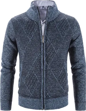 VtuAOL Men's Cardigan Sweaters Casual Full Zip Sweaters Knitted Cardigan with Pockets