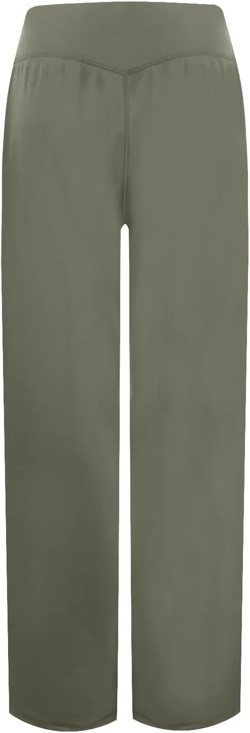 Wide Leg Yoga Pants for Women High Waist Bootcut Straight Leg Yoga Pants with Pockets Butt Lifting Yoga Flare Leggings