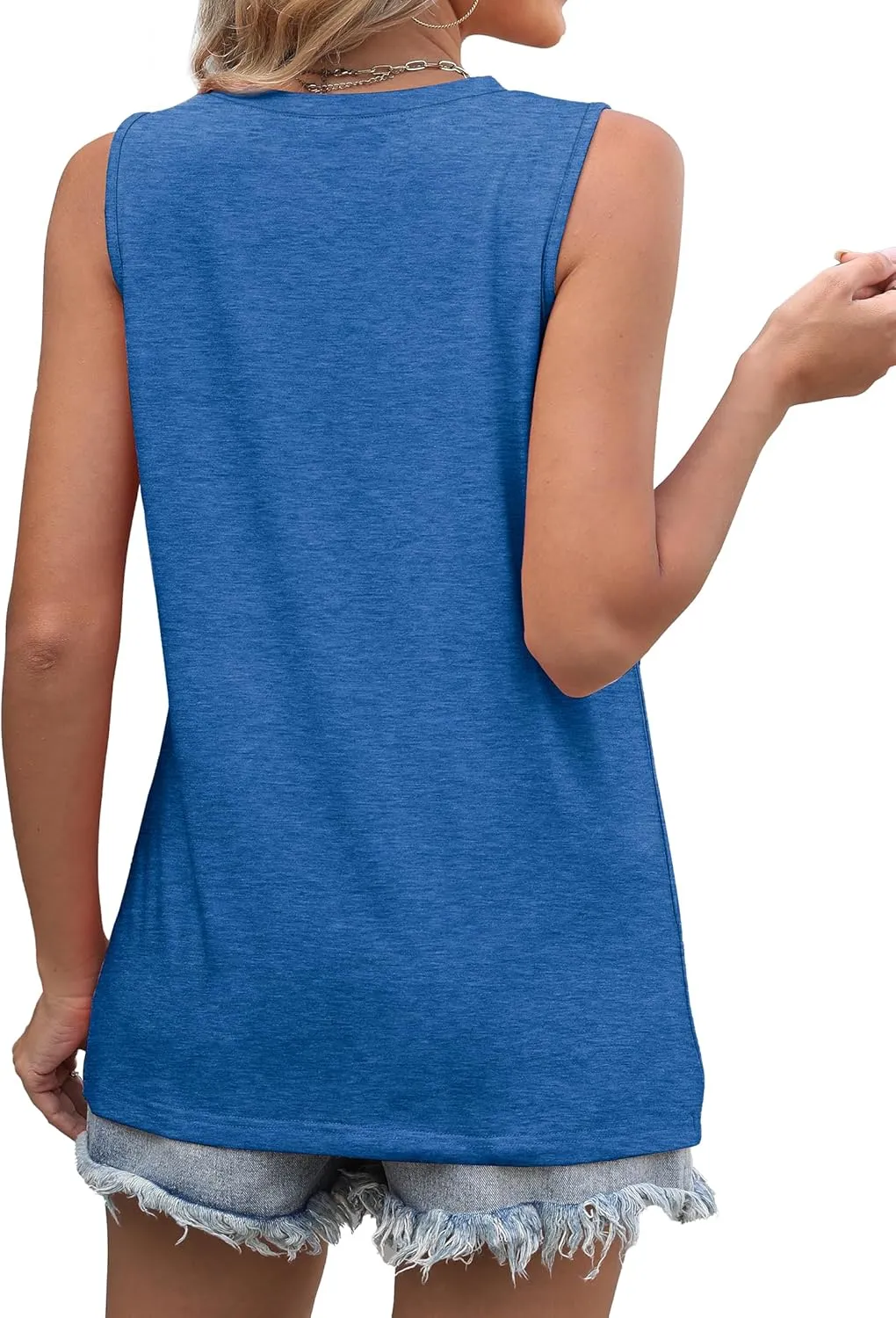 WIHOLL Summer Tank Tops for Women Loose Fit Crew Neck Casual Sleeveless Tops 2025 Trendy