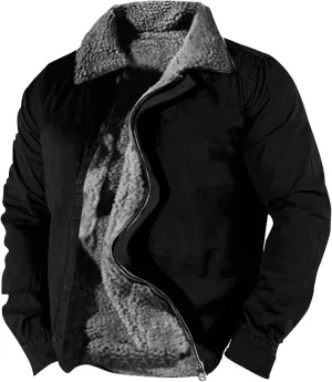 Winter Coats For Men Mens Sherpa Trucker Jacket Big And Tall Full Zip Lapel Sweatshirts Thickened Warm Winter Coats