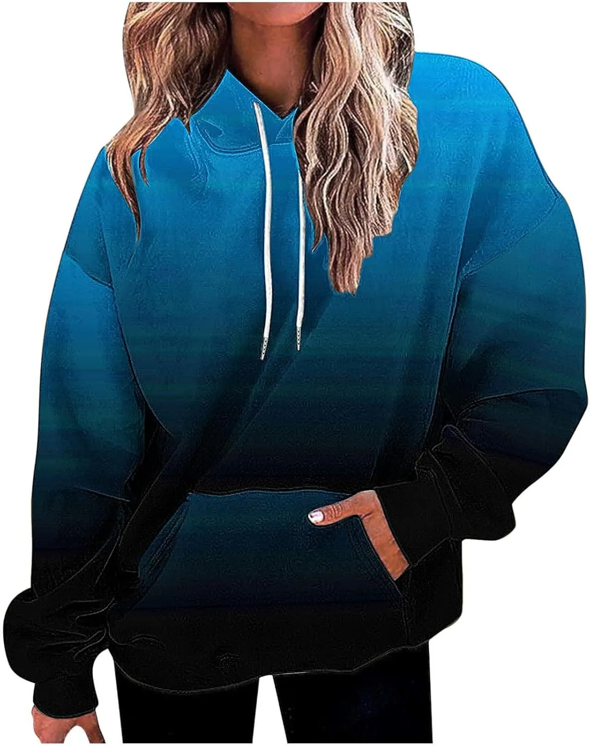 Women 2024 Oversized Sweatshirts Neno Print Drawstring Cute Hoodies Pullover Tops Fall Winter Trendy Clothes