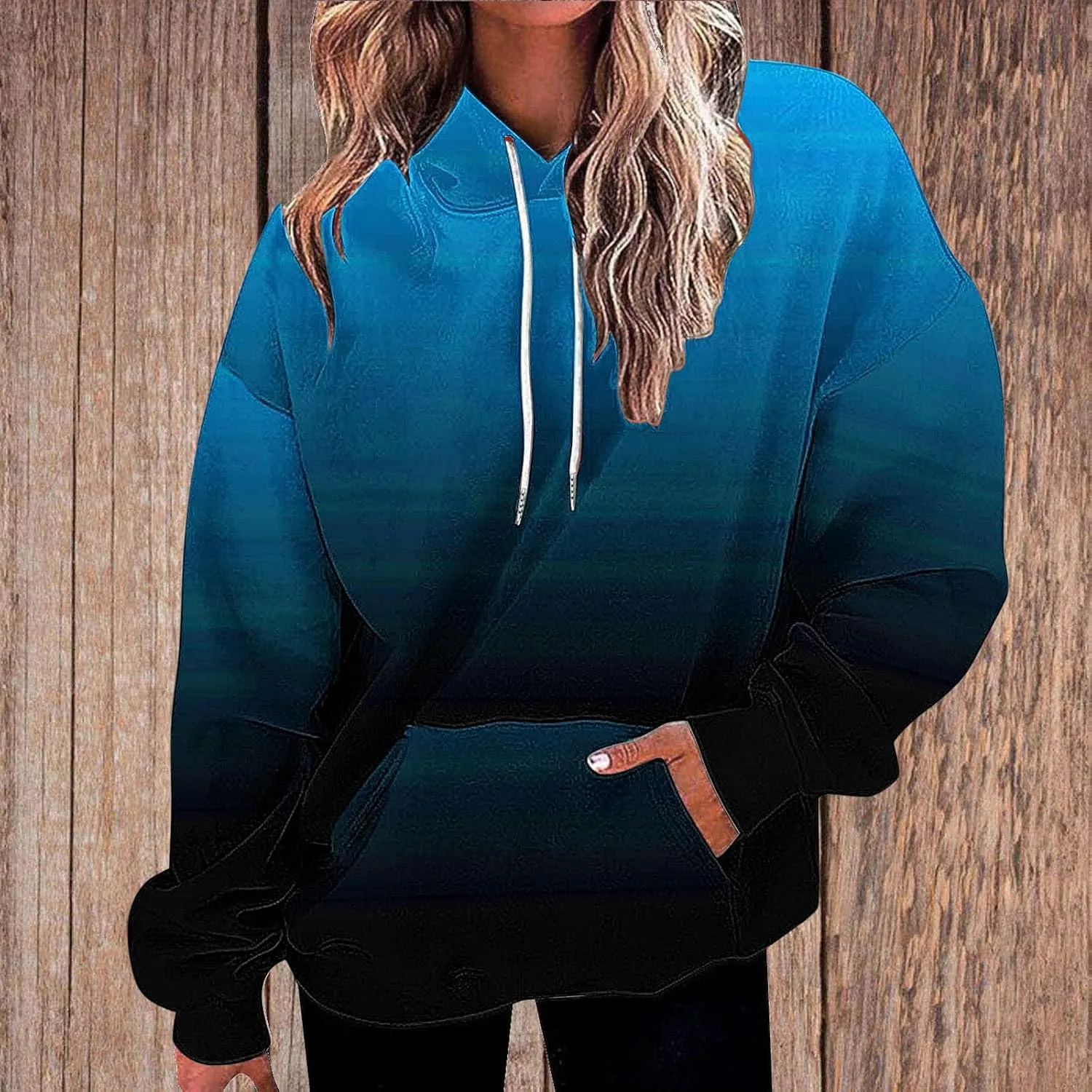 Women 2024 Oversized Sweatshirts Neno Print Drawstring Cute Hoodies Pullover Tops Fall Winter Trendy Clothes