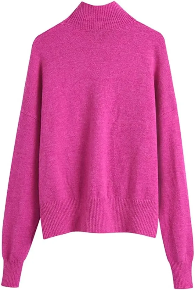 Women GN Turtleneck Knitted Sweater Jumper Female Elegant Oversize Pullovers Chic Tops