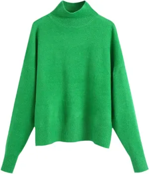Women GN Turtleneck Knitted Sweater Jumper Female Elegant Oversize Pullovers Chic Tops