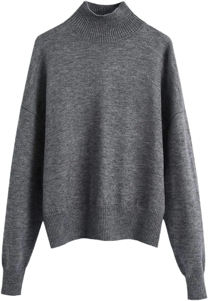 Women GN Turtleneck Knitted Sweater Jumper Female Elegant Oversize Pullovers Chic Tops