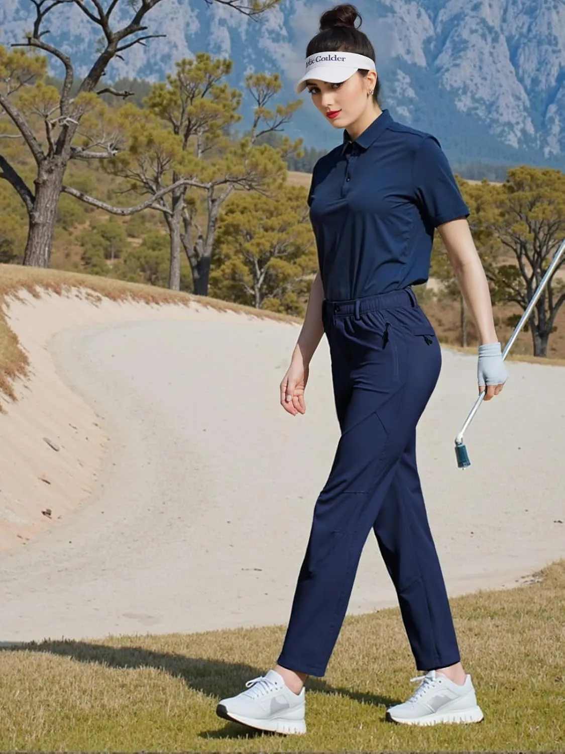 Women Travel Golf Pants 27''/29''/31'' Lightweight Quick Dry Hiking Outdoor Athleisure Pants Water Resistant Lounge Casual