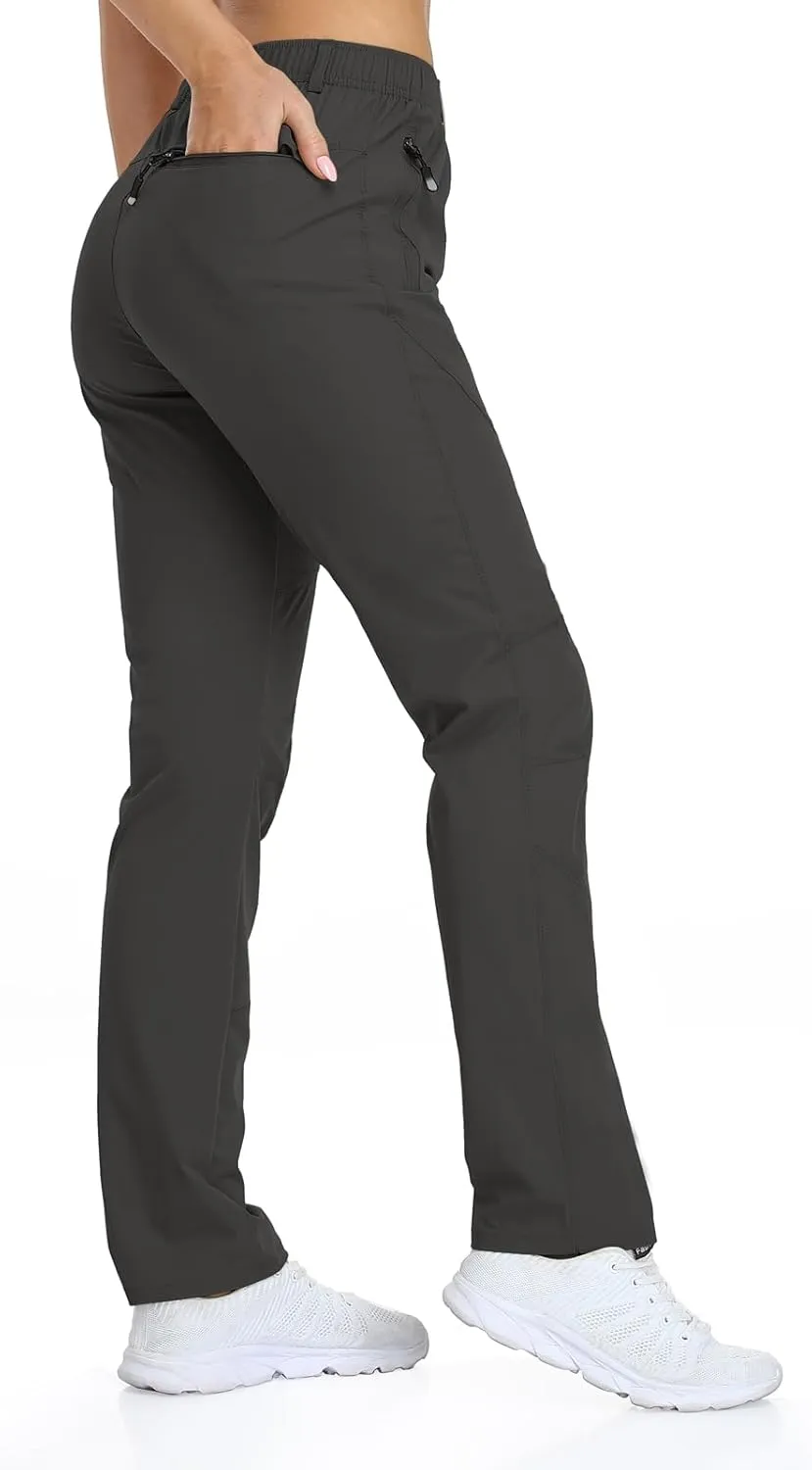 Women Travel Golf Pants 27''/29''/31'' Lightweight Quick Dry Hiking Outdoor Athleisure Pants Water Resistant Lounge Casual