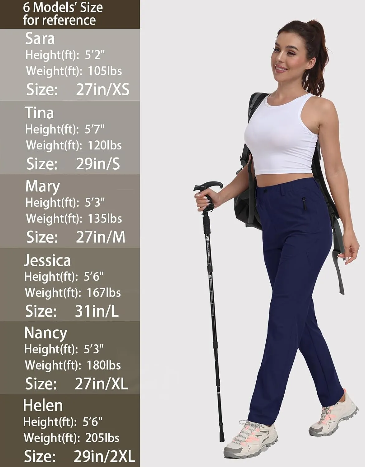 Women Travel Golf Pants 27''/29''/31'' Lightweight Quick Dry Hiking Outdoor Athleisure Pants Water Resistant Lounge Casual