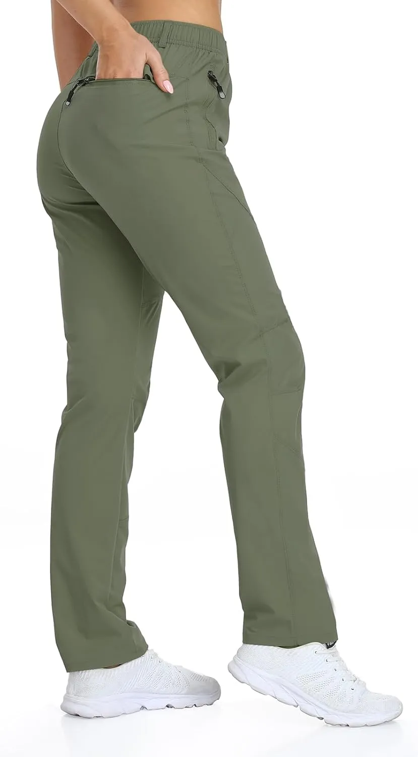 Women Travel Golf Pants 27''/29''/31'' Lightweight Quick Dry Hiking Outdoor Athleisure Pants Water Resistant Lounge Casual