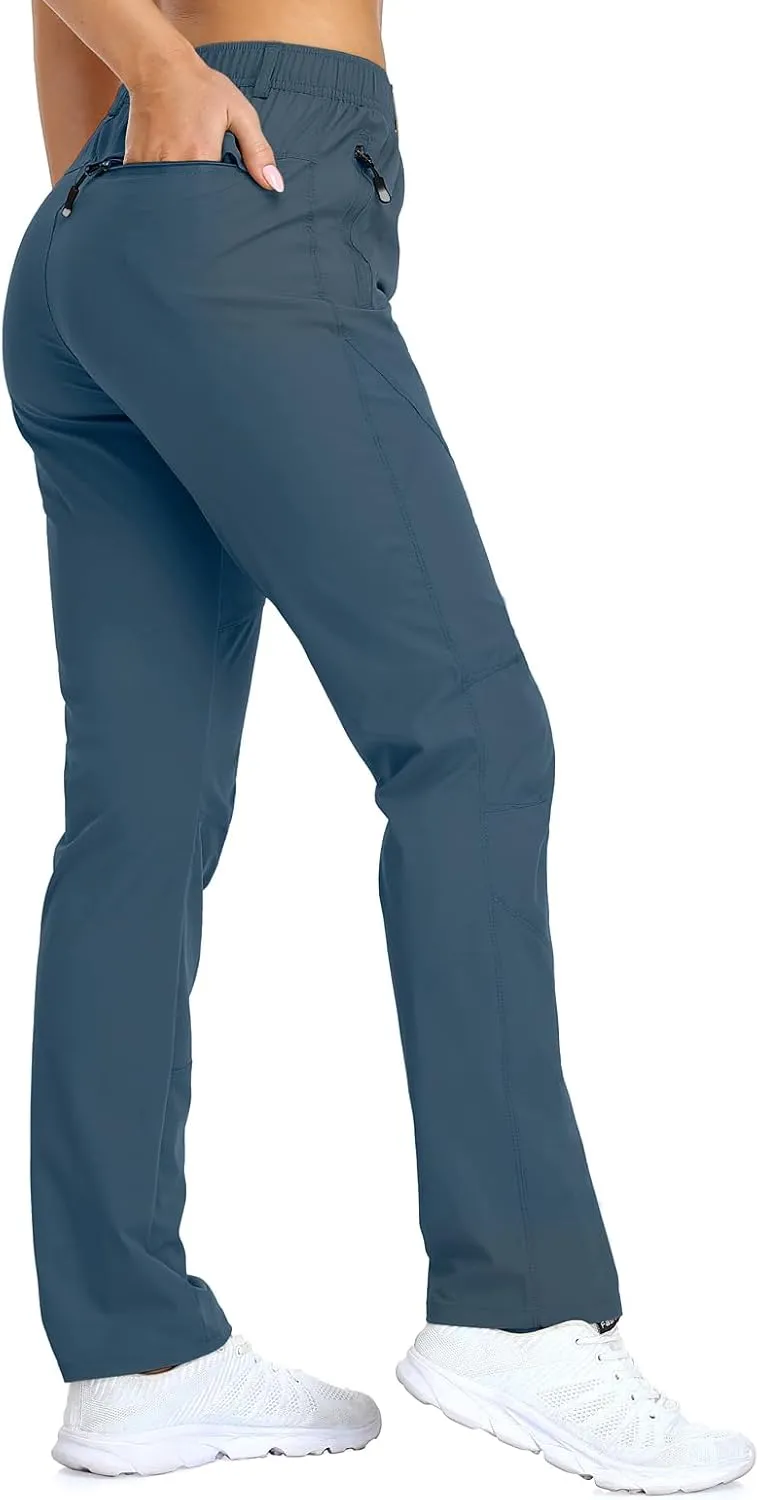 Women Travel Golf Pants 27''/29''/31'' Lightweight Quick Dry Hiking Outdoor Athleisure Pants Water Resistant Lounge Casual