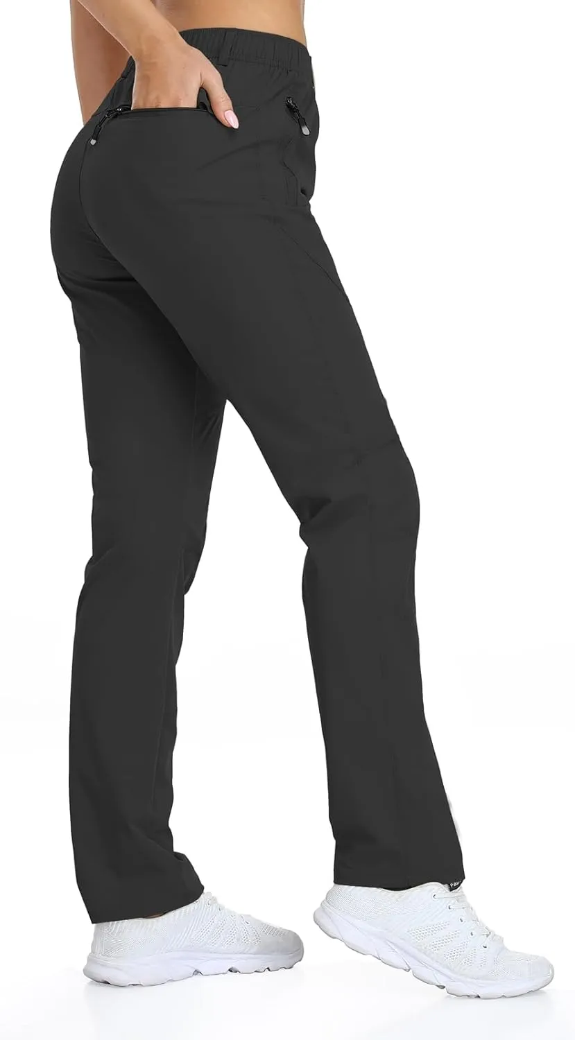 Women Travel Golf Pants 27''/29''/31'' Lightweight Quick Dry Hiking Outdoor Athleisure Pants Water Resistant Lounge Casual
