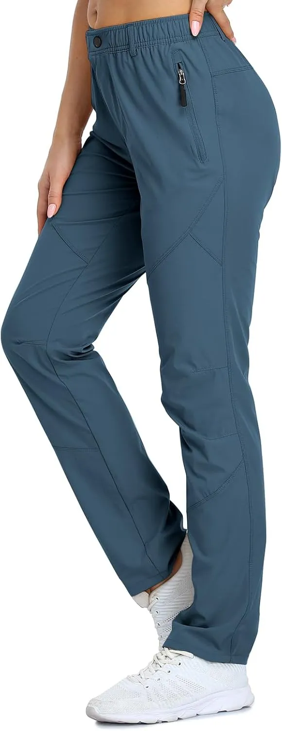 Women Travel Golf Pants 27''/29''/31'' Lightweight Quick Dry Hiking Outdoor Athleisure Pants Water Resistant Lounge Casual