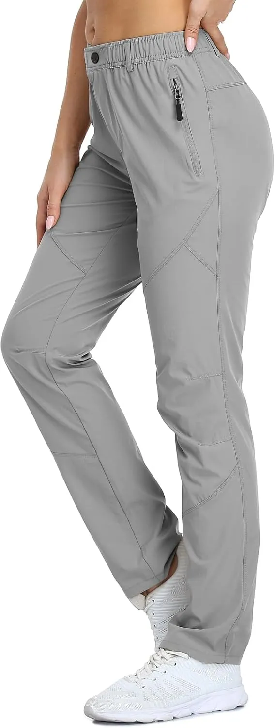 Women Travel Golf Pants 27''/29''/31'' Lightweight Quick Dry Hiking Outdoor Athleisure Pants Water Resistant Lounge Casual