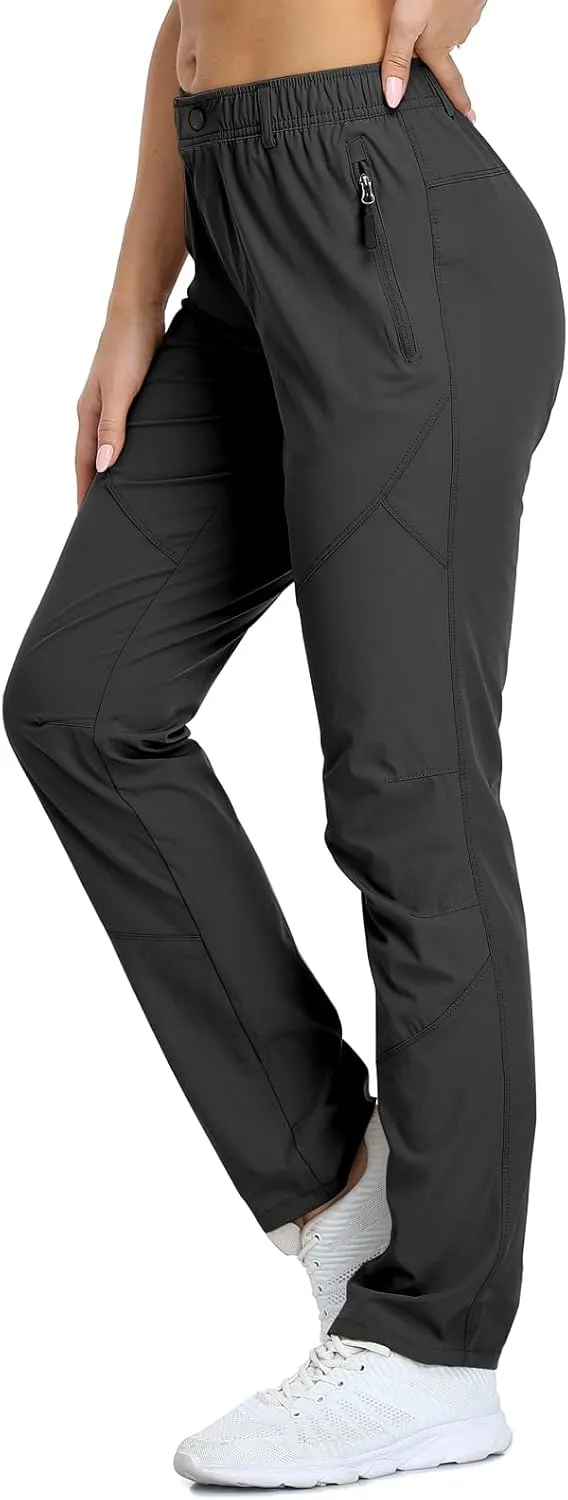 Women Travel Golf Pants 27''/29''/31'' Lightweight Quick Dry Hiking Outdoor Athleisure Pants Water Resistant Lounge Casual