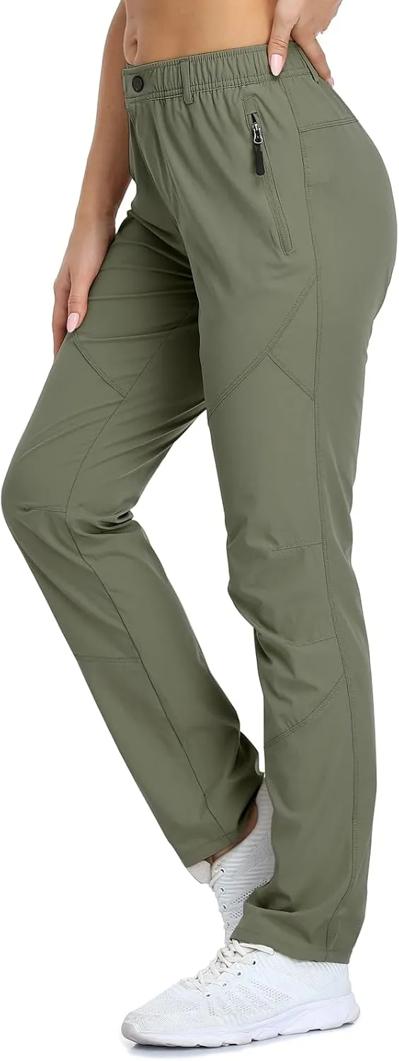 Women Travel Golf Pants 27''/29''/31'' Lightweight Quick Dry Hiking Outdoor Athleisure Pants Water Resistant Lounge Casual