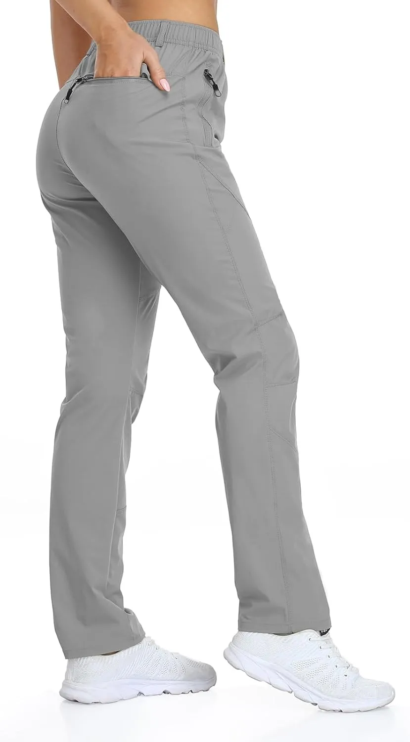 Women Travel Golf Pants 27''/29''/31'' Lightweight Quick Dry Hiking Outdoor Athleisure Pants Water Resistant Lounge Casual