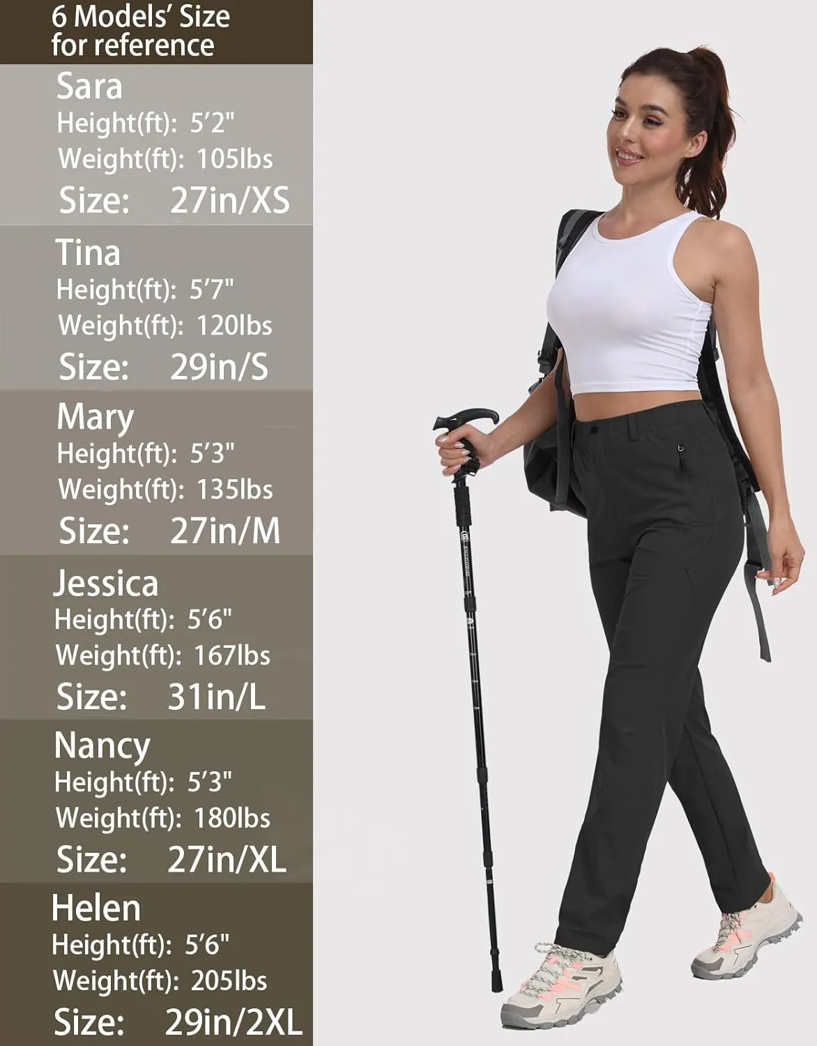 Women Travel Golf Pants 27''/29''/31'' Lightweight Quick Dry Hiking Outdoor Athleisure Pants Water Resistant Lounge Casual