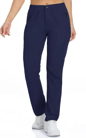 Women Travel Golf Pants 27''/29''/31'' Lightweight Quick Dry Hiking Outdoor Athleisure Pants Water Resistant Lounge Casual