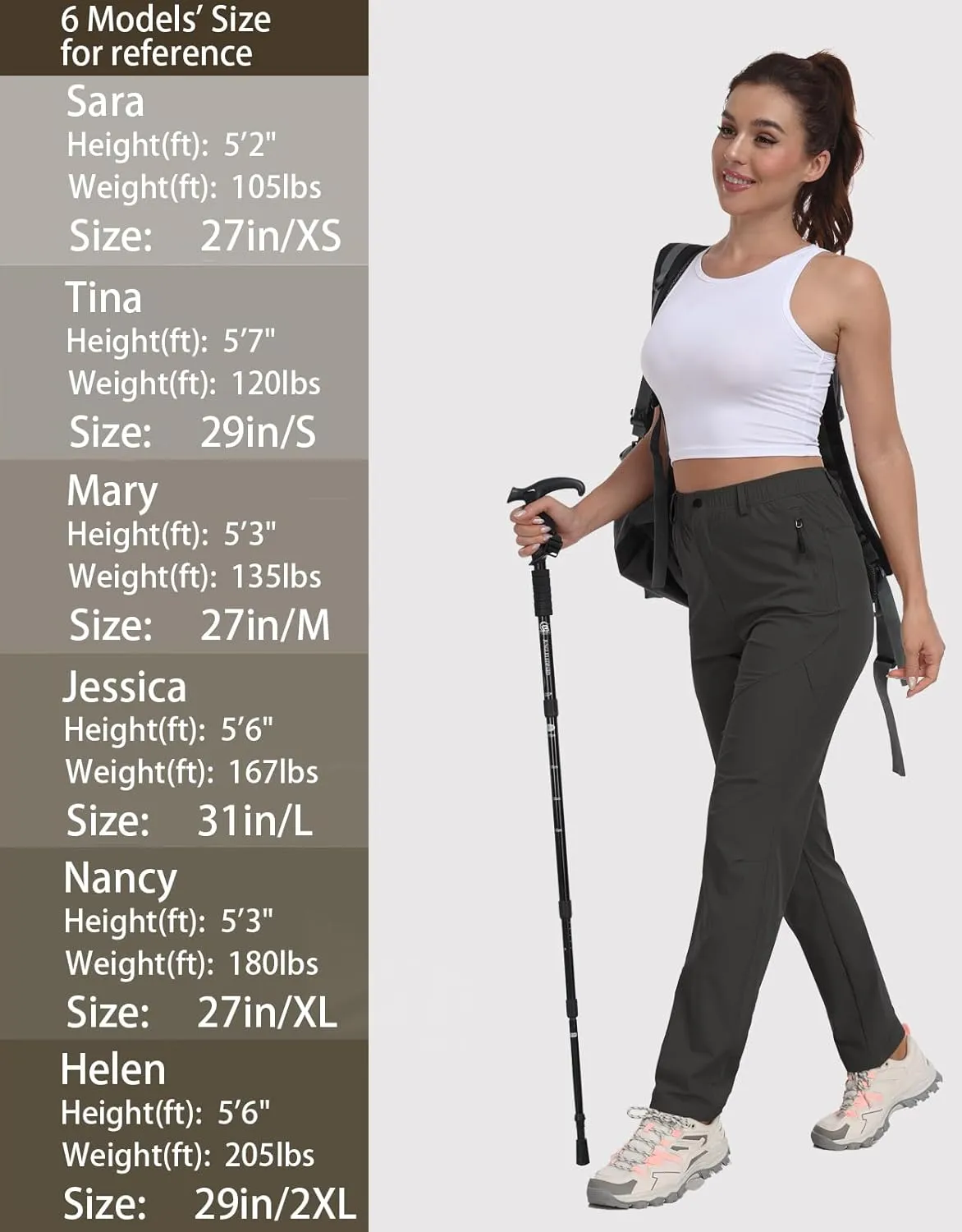 Women Travel Golf Pants 27''/29''/31'' Lightweight Quick Dry Hiking Outdoor Athleisure Pants Water Resistant Lounge Casual