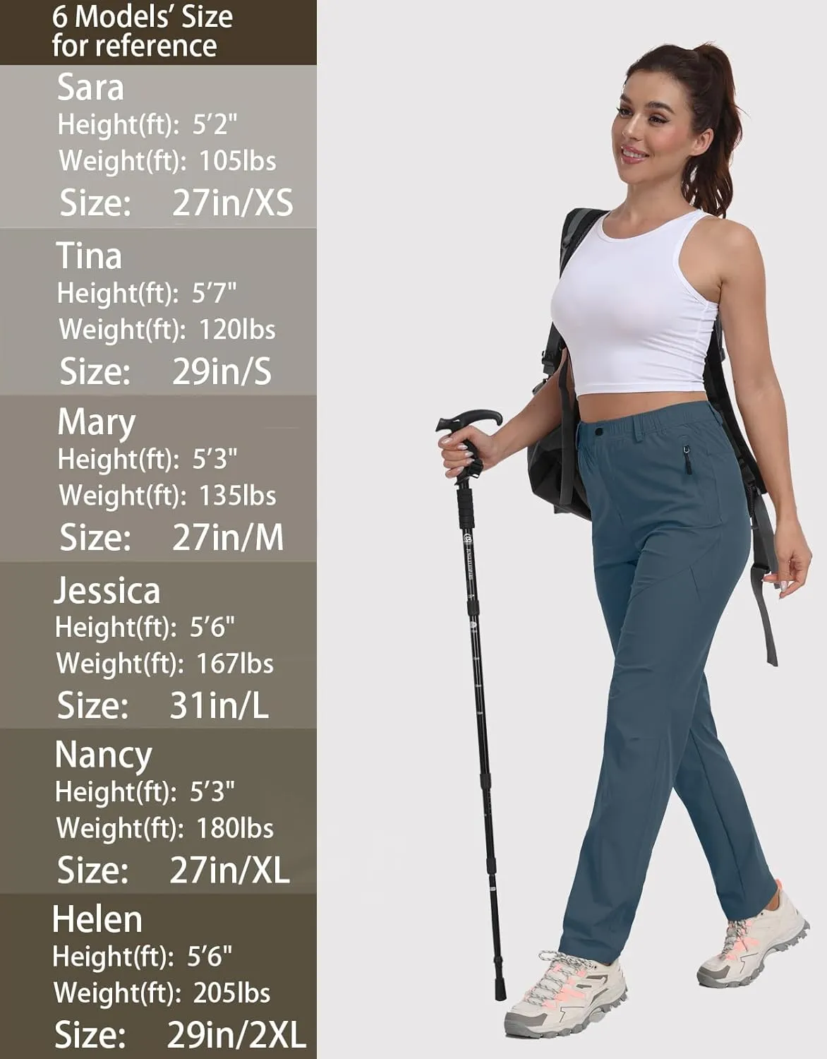 Women Travel Golf Pants 27''/29''/31'' Lightweight Quick Dry Hiking Outdoor Athleisure Pants Water Resistant Lounge Casual