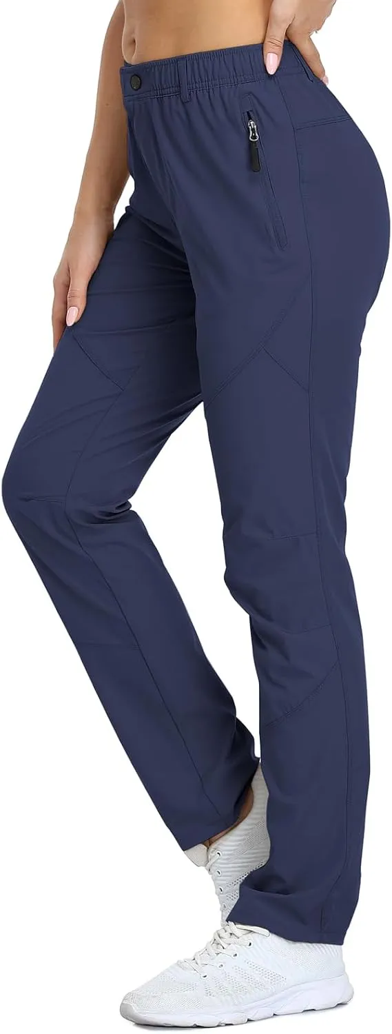 Women Travel Golf Pants 27''/29''/31'' Lightweight Quick Dry Hiking Outdoor Athleisure Pants Water Resistant Lounge Casual