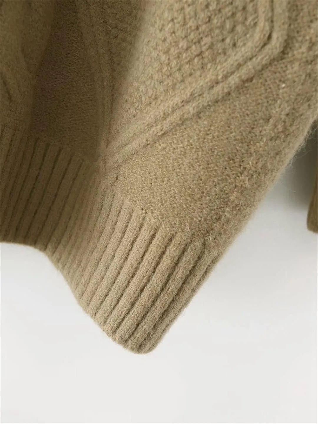 Women Twist Turtleneck Knitted Sweater Jumper Female Elegant Oversize Pullovers Chic Tops