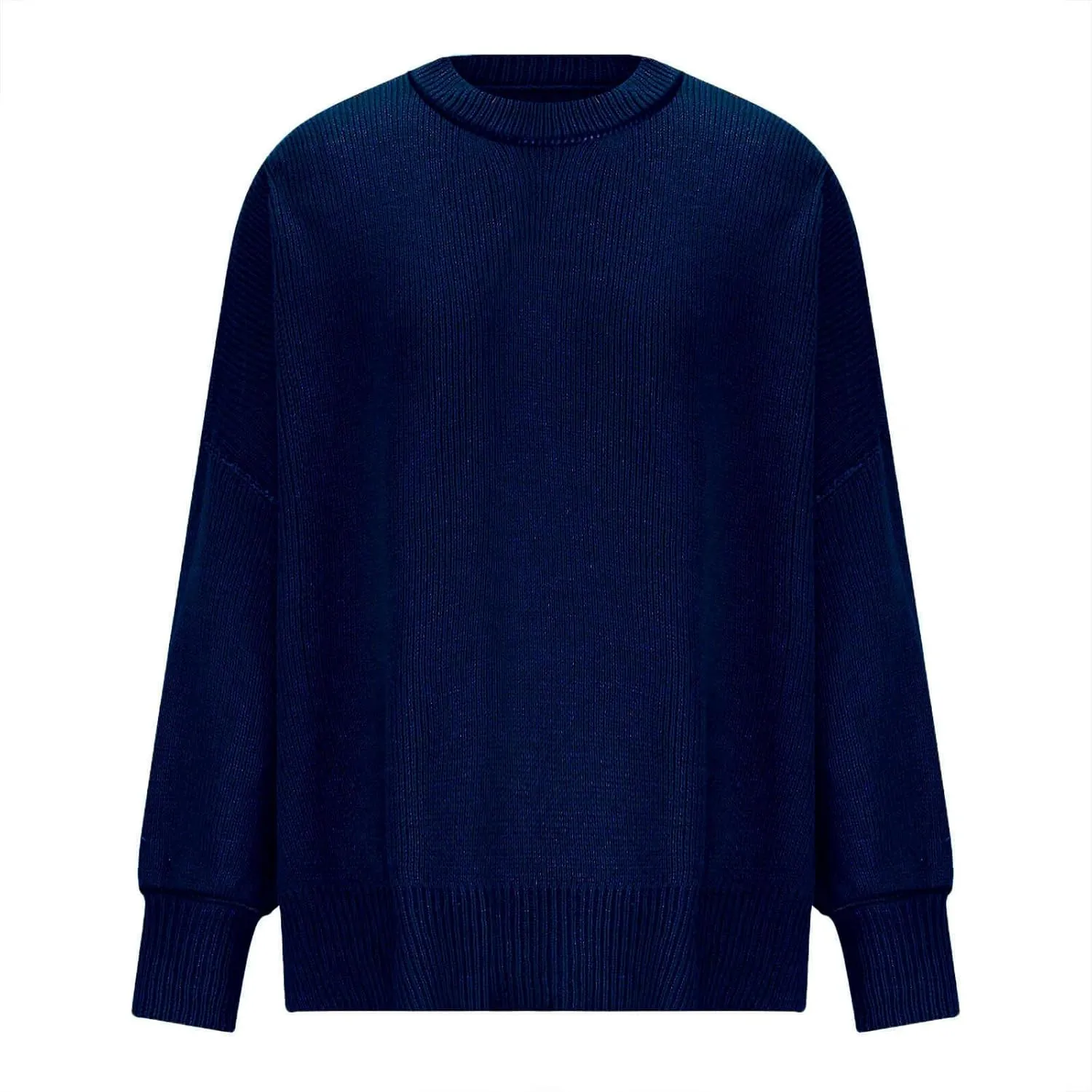 Womens 2023 Oversized Sweaters Batwing Long Sleeve Pullover Sweaters Side Slit Ribbed Knit Sweaters Jumper Tops