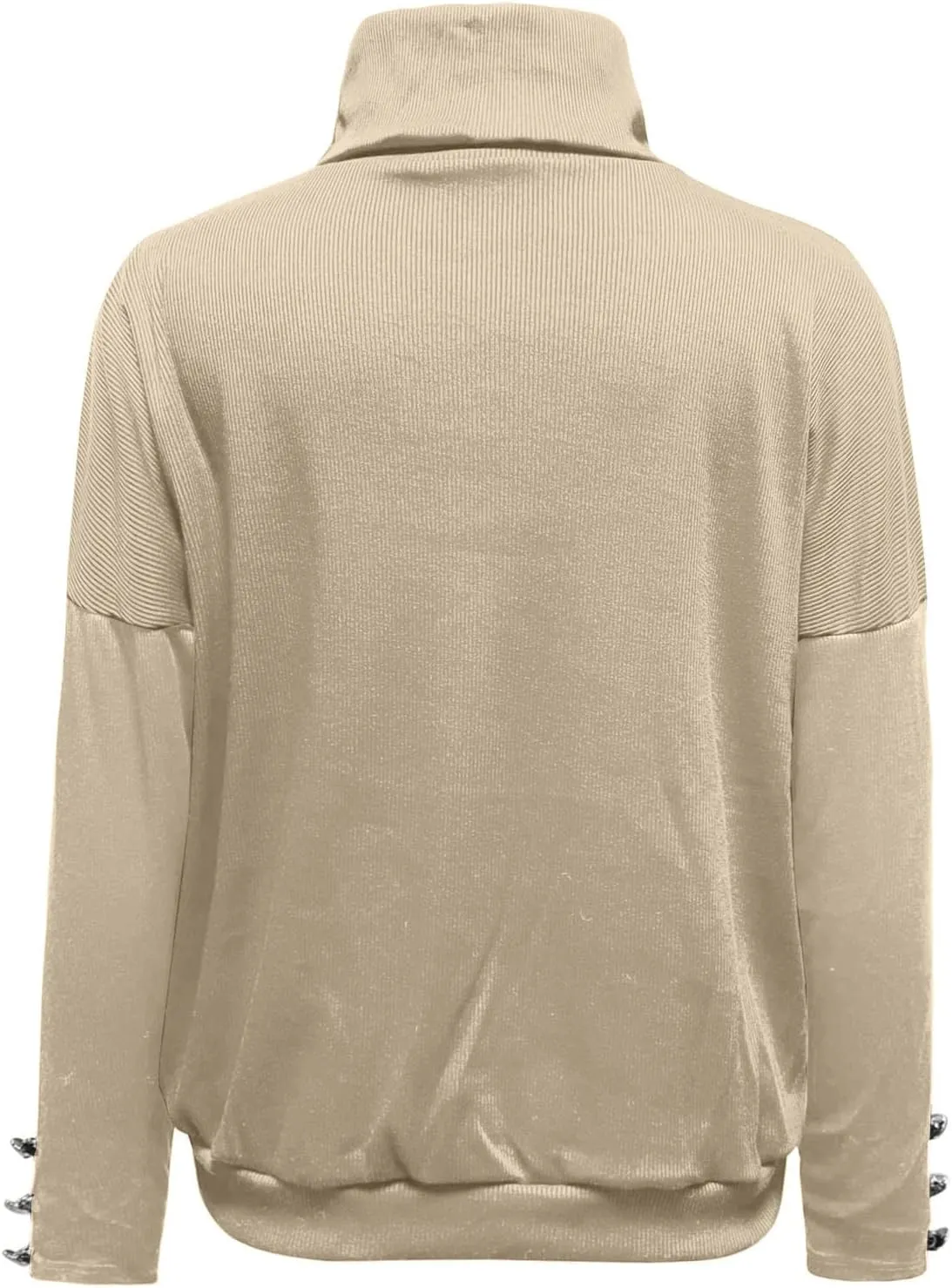 Womens 2023 Turtleneck Sweaters Long Sleeve Fall Sweaters Solid Ribbed Knitted Sweaters Casual Pullover Tops