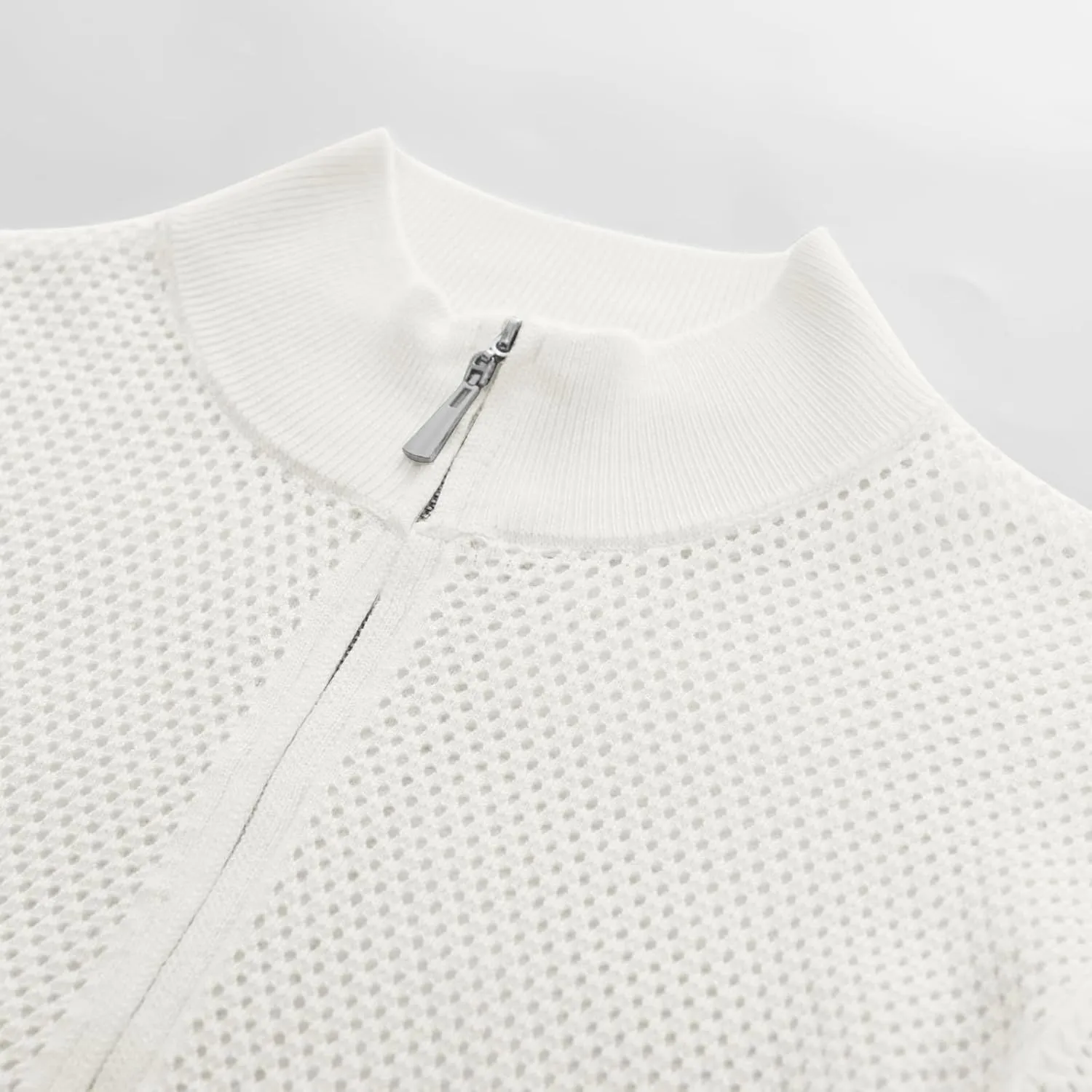Women's 2025 Summer Mesh Cardigan Lightweight Long Sleeve Zip Up Crochet Knit Sweater Jacket Athleisure Outfits