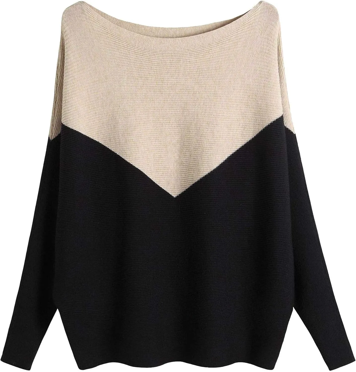 Women's Boat Neck Batwing Sleeves Dolman Fall Winter Knitted Sweaters Pullovers Tops