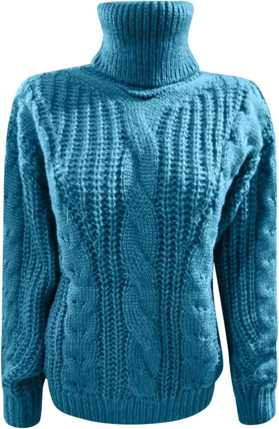 Womens Casual Long Sleeve Turtleneck Sweaters Knit Cable Chunky Pullover Oversized Sweaters Fashion Fall Outfits 2023