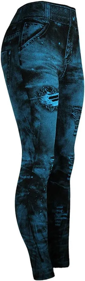 Women's Casual Skinny Jeans Fashion High Rise Pull On Skinny Leg Slimming Button Fly Jeans Denim Pants