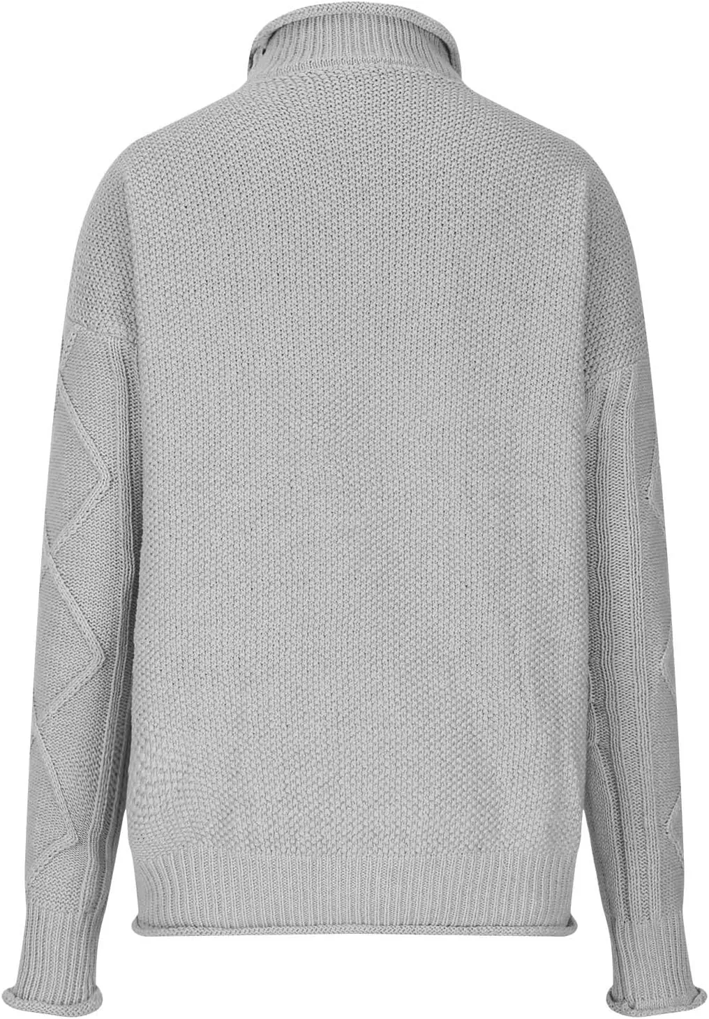 Womens Chunky Knitted Sweaters 2023 Fall Turtleneck Sweaters Loose Oversized Pullover Sweaters Batwing Sleeve Tops