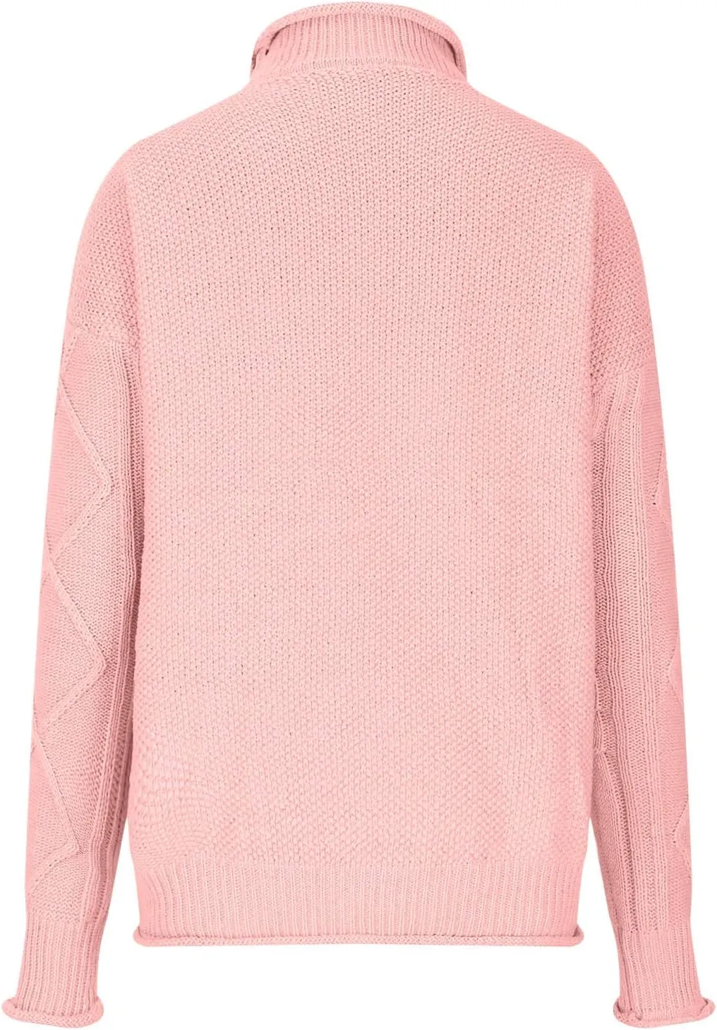 Womens Chunky Knitted Sweaters 2023 Fall Turtleneck Sweaters Loose Oversized Pullover Sweaters Batwing Sleeve Tops