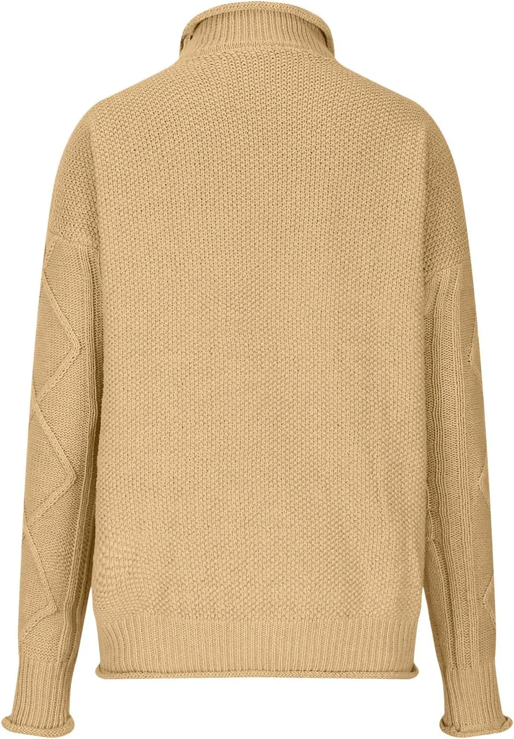 Womens Chunky Knitted Sweaters 2023 Fall Turtleneck Sweaters Loose Oversized Pullover Sweaters Batwing Sleeve Tops