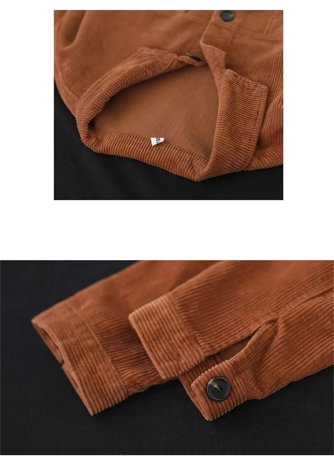Women's Corduroy Denim Jacket Short Solid Lapel Office Denim Jacket
