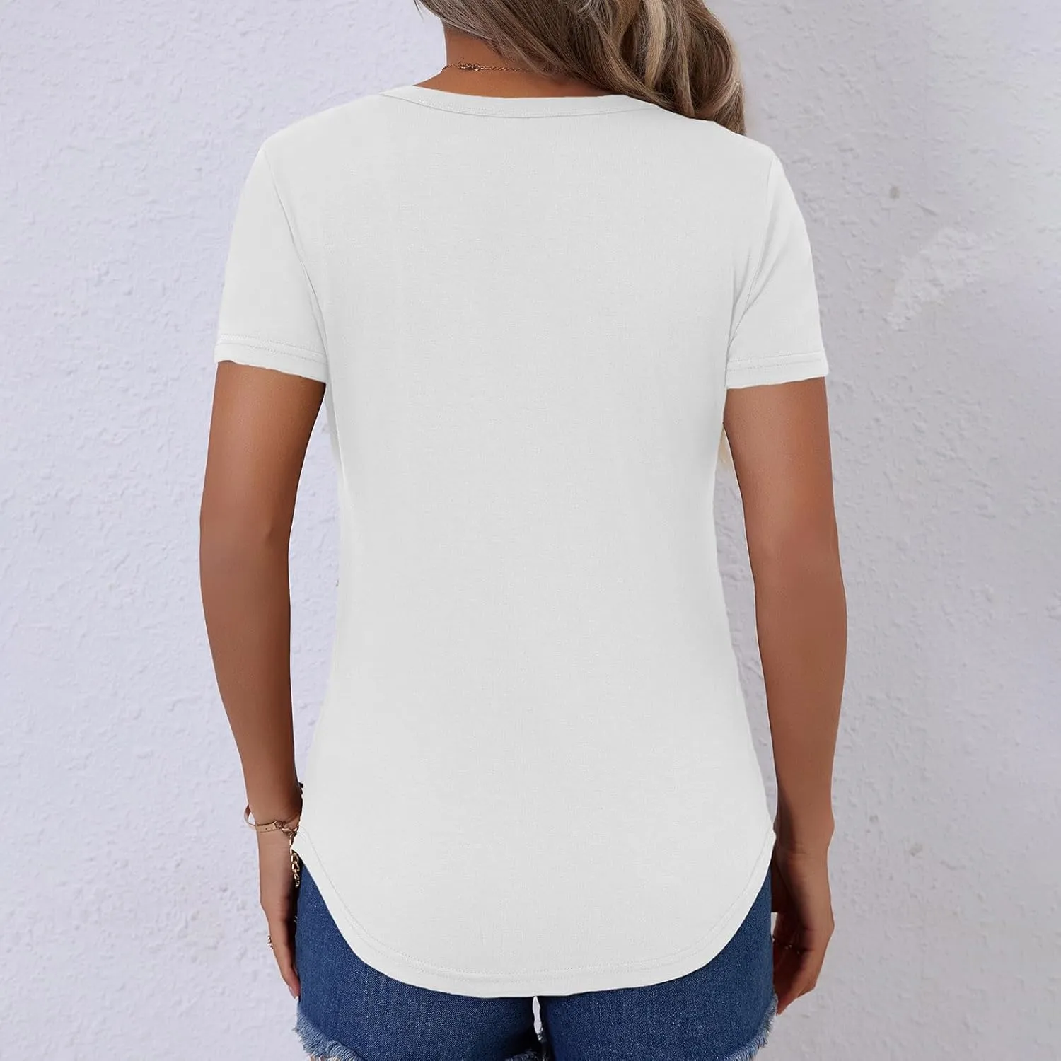 Women's Crewneck Slim Fit T Shirts Summer Basic Solid Tee Casual Cozy Cute Tops 2025 Y2K Short Sleeve T-Shirt