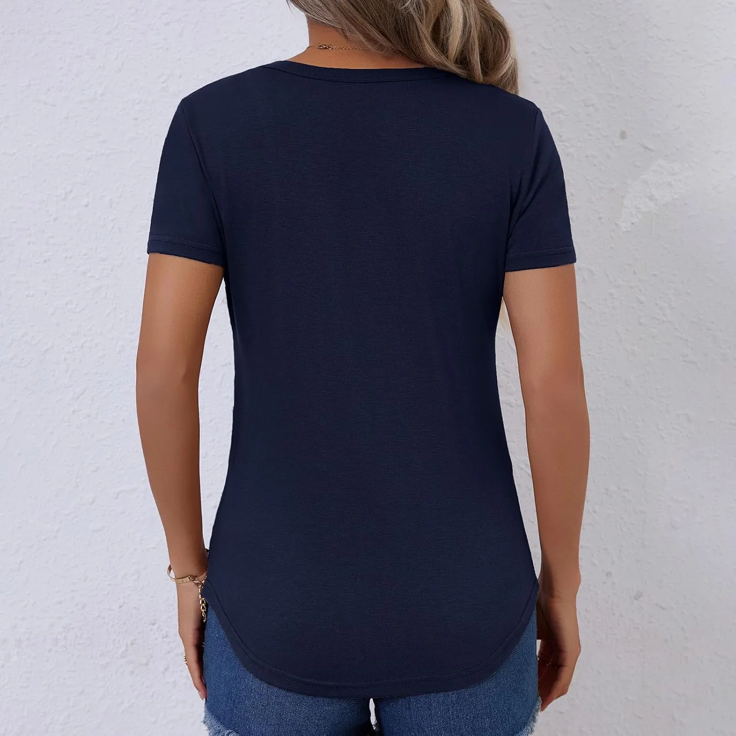 Women's Crewneck Slim Fit T Shirts Summer Basic Solid Tee Casual Cozy Cute Tops 2025 Y2K Short Sleeve T-Shirt