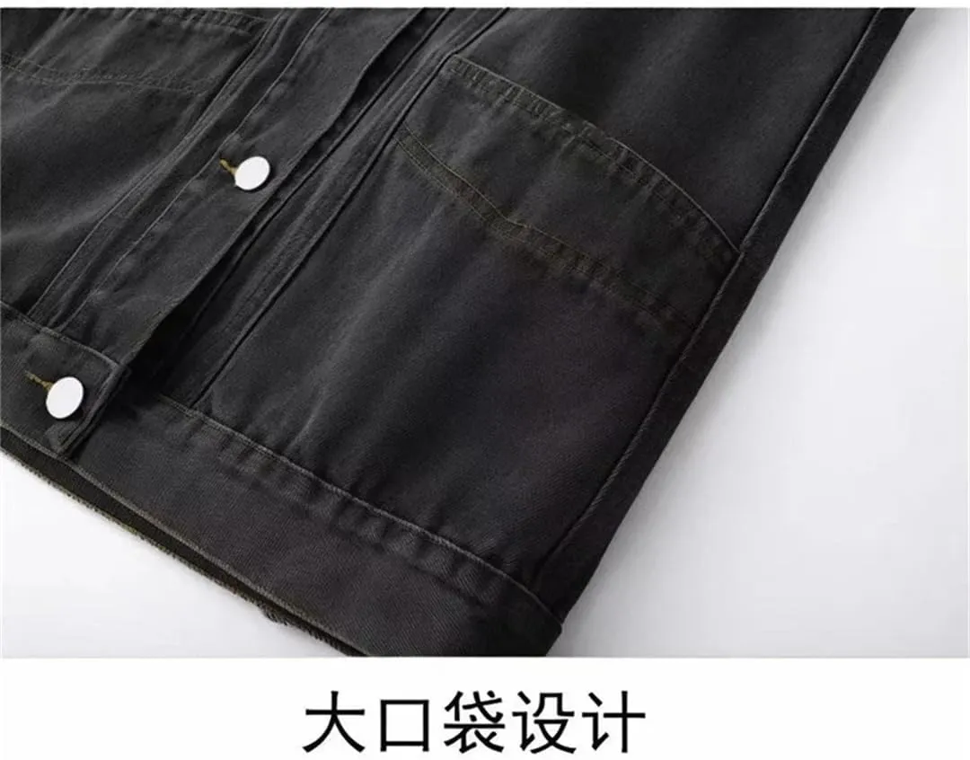 Women's Denim Cowboy Waistcoat Short Coat Sleeveless Denim Jacket Vest