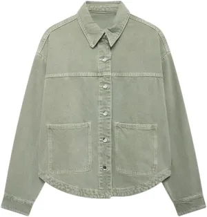 Women's Denim Jacket Summer Blue Single Breasted Y2k Denim Jacket