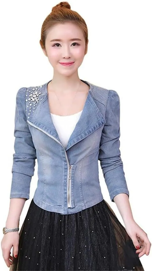 Women's Denim Jackets Vintage Casual Coat Denim For Outerwear
