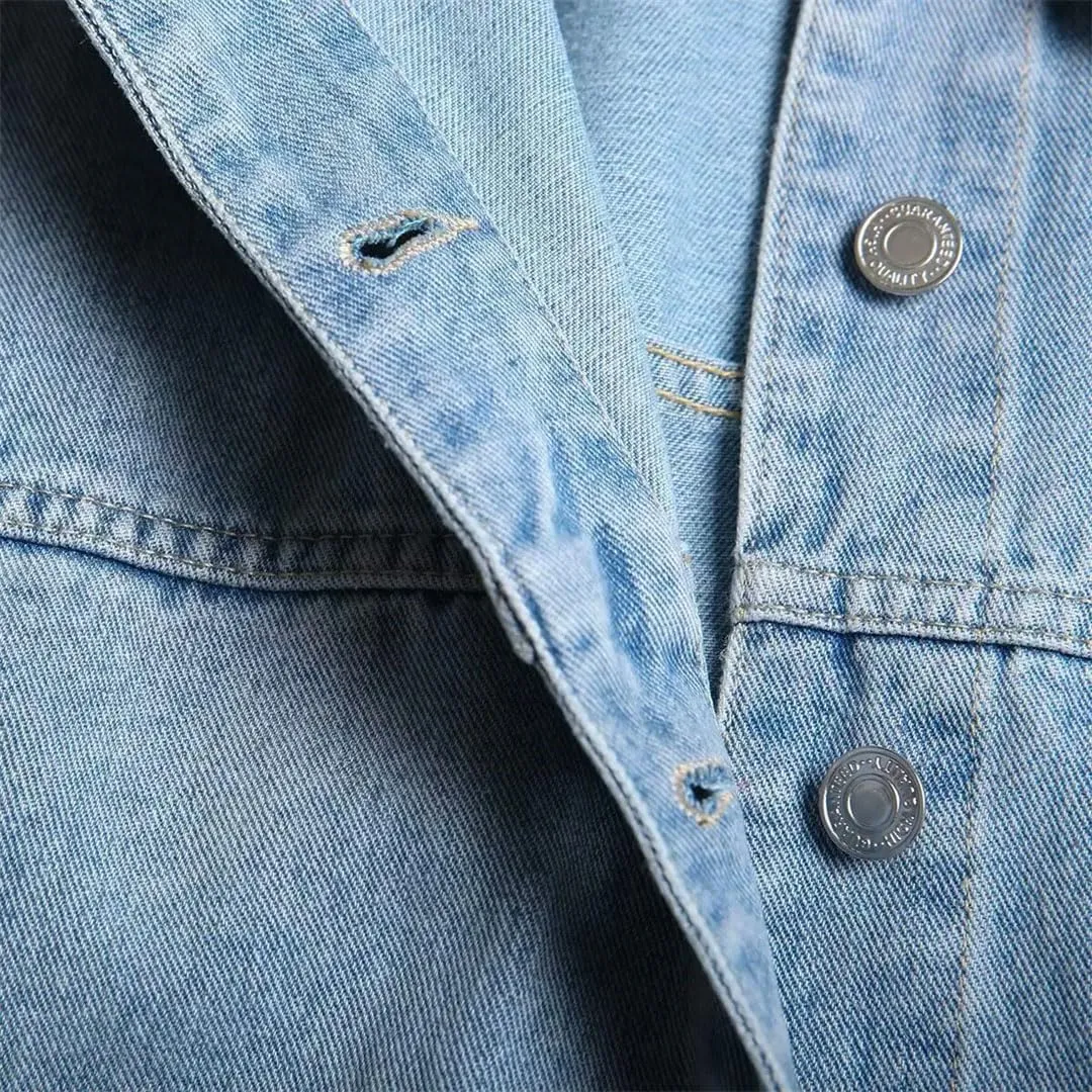 Women's Denim Outerwear Jacket Vintage Jeans Coats Denim Shirt Denim Tops