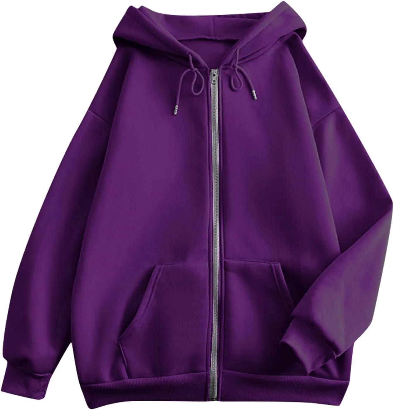 Women's Fashion Hoodies Sweatshirts Zip Up Y2K Hoodies Casual Long Sleeve Oversized Fleece Jacket Comfy Gym Coats