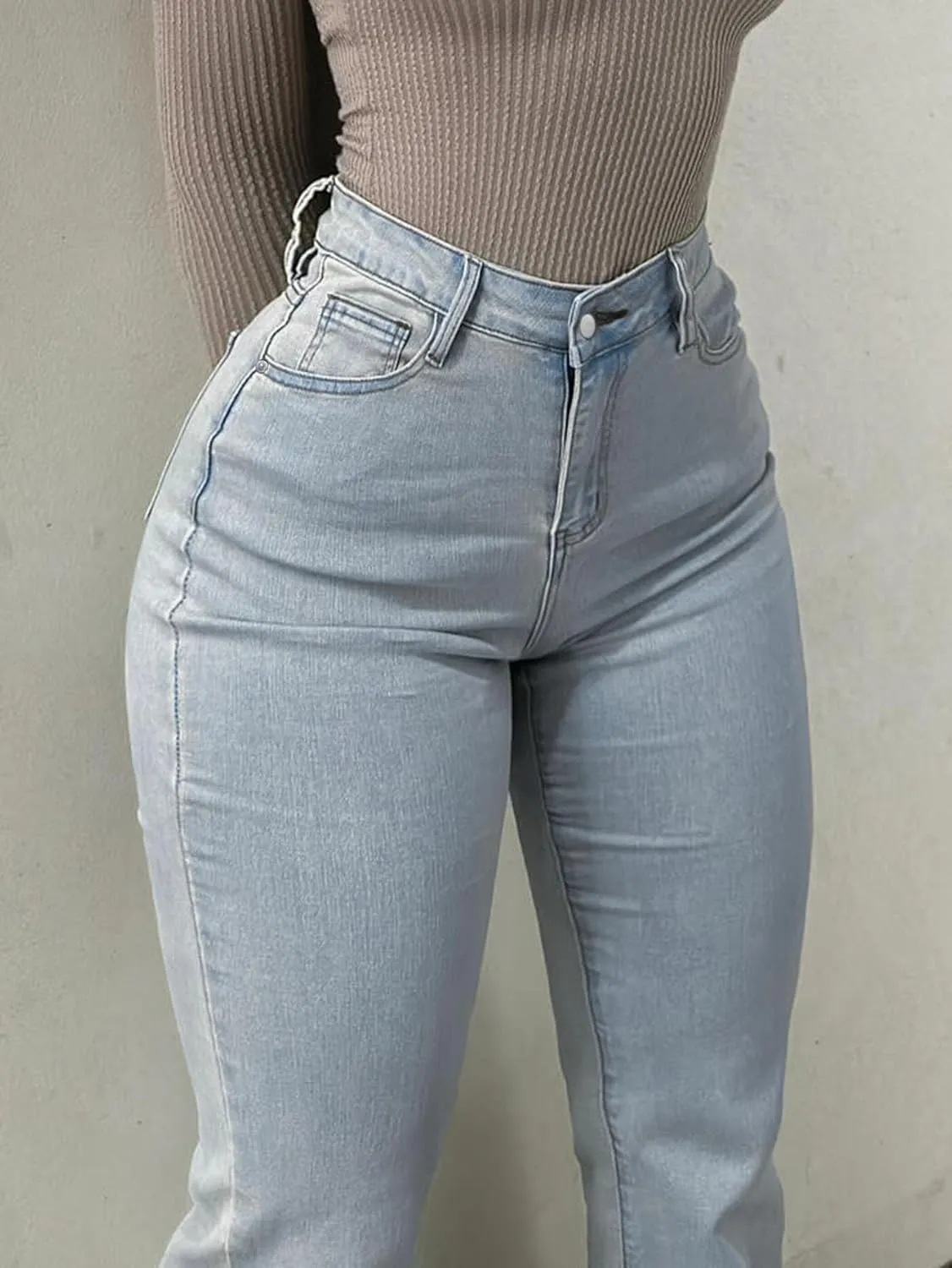 Women's Flare Bell Bottom Jeans High Waisted Wide Leg Bootcut Jeans Stretchy Denim Pants Y2k Streetwear Jeans Women