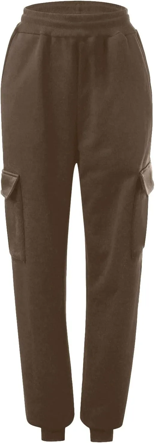 Women's Fleece Lined Sweatpants High Waisted Jogger Pants Warm Summer Workout Lounge Bottoms