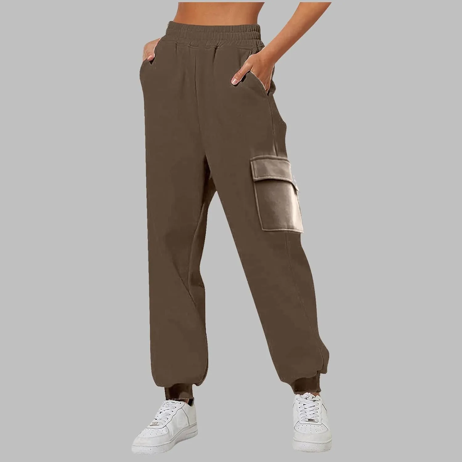 Women's Fleece Lined Sweatpants High Waisted Jogger Pants Warm Summer Workout Lounge Bottoms