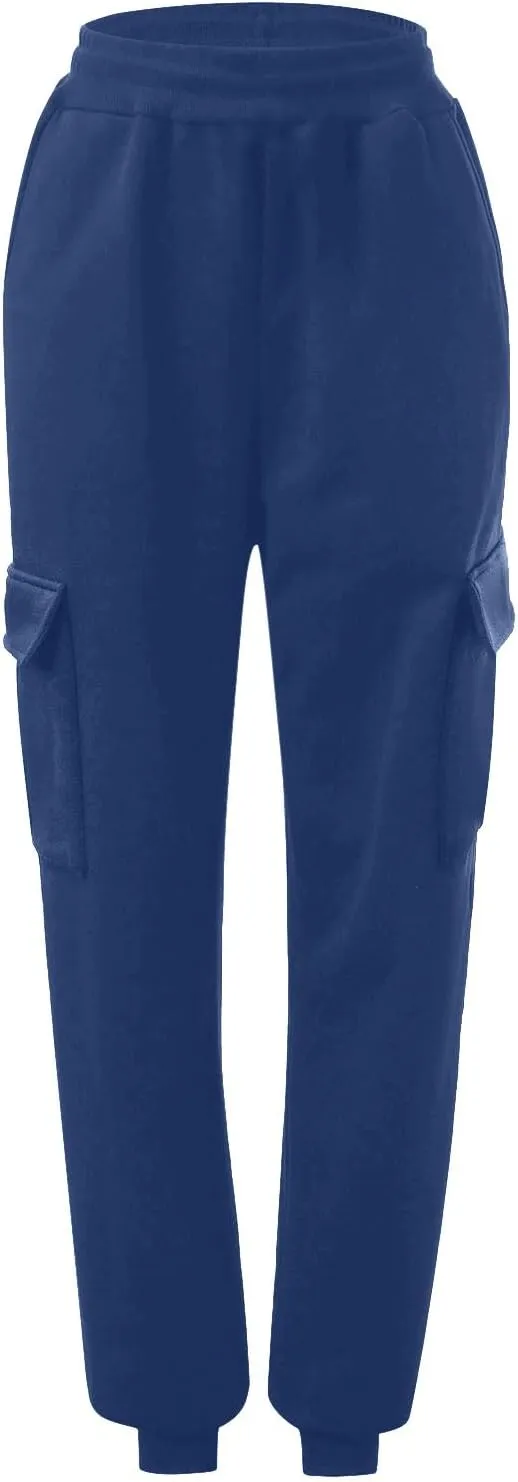 Women's Fleece Lined Sweatpants High Waisted Jogger Pants Warm Summer Workout Lounge Bottoms