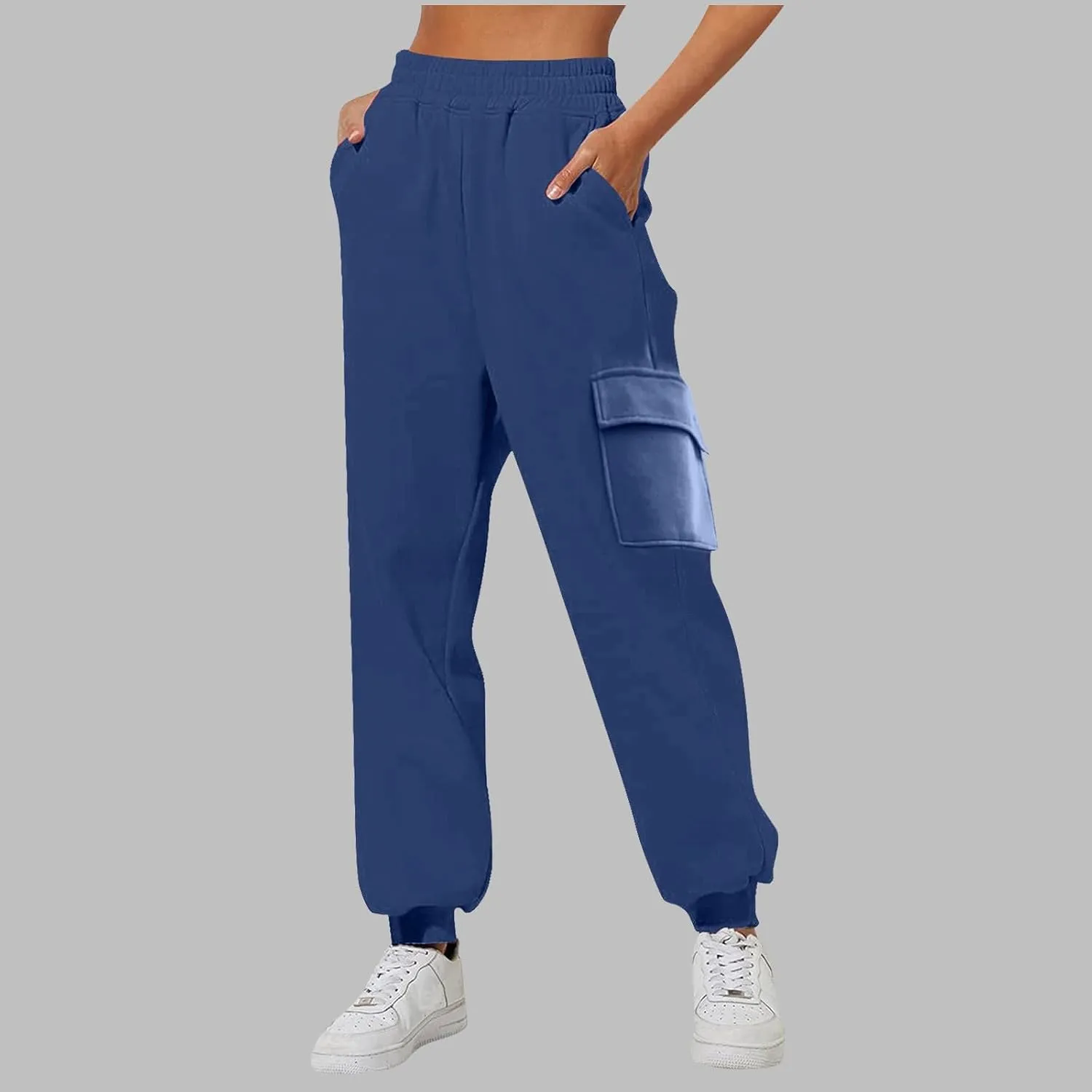 Women's Fleece Lined Sweatpants High Waisted Jogger Pants Warm Summer Workout Lounge Bottoms